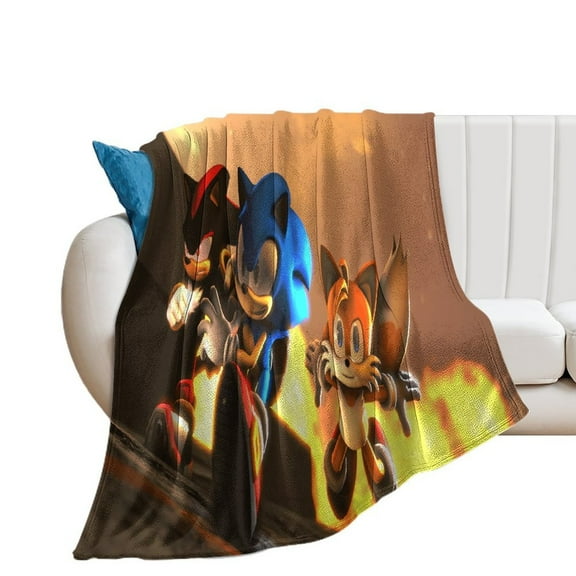 Sonic The Hedgehog6 Luxury Flannel Blanket - Super Soft Anti-Static Plush Warm Blanket for Sofa Bed - Extra Large Cozy Blanket for Men and Women, Home Decor Gift.