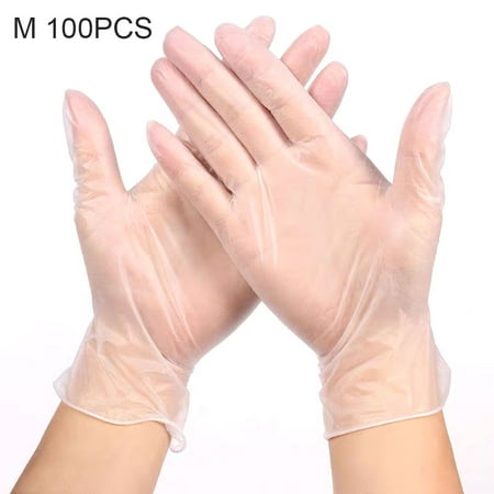 

Wrea 100 Pieces Disposable Glove Transparent Plastic Good Toughness Kitchen Cooking Glove