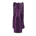 thumbnail image 3 of FSJ Women Closed Toe Woven Ankle Boots Zipper Back Block High Heel Booties Fashion Party Casual Dress Sandals Size 10.5 Purple, 3 of 3