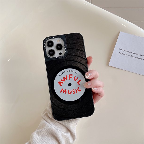 casetify Funda De Vinilo Con Espejo De Letras Laterales Para iPhone 11 12 12Pro 12ProMAX 13 13Pro 13ProMAX 14Pro 14plus 14 Pro MAX Apple