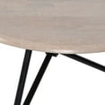 thumbnail image 3 of Kate and Laurel Pallson Modern Round Wooden Coffee Table, 28 x 18, Whitewash and Black, Circle Wood and Metal Coffee Table with Mixed Materials for Living Room Home Decor, 3 of 8