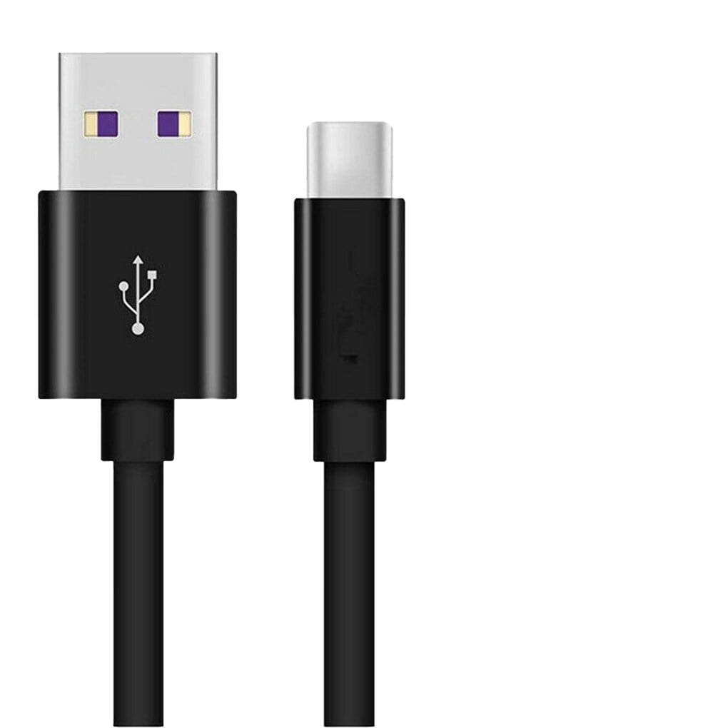 ziyahi 5A Fast Charging Mobile Phone Tablet Cable Type-c Connector PVC Copper Phone Charger Cord, Black
