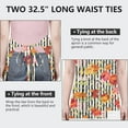 thumbnail image 6 of Pioneer Flower Floral Print Pattern Apron-Garden Aprons for Women with Pockets-Cotton Linen Waterproof Kitchen Cooking Gardening Aprons Adjustable for Kitchen,Cooking,BBQ and Salon 33x27 Inch, 6 of 7