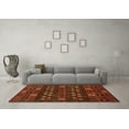 thumbnail image 3 of Ahgly Company Indoor Round Abstract Orange Modern Area Rugs, 6' Round, 3 of 4