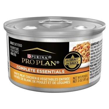Purina Pro Plan Complete Essentials, Chicken Vegetables, Wet Cat Food, 3 oz Cans, 24 Pack