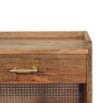 thumbnail image 3 of Oak-ish Bedside with T-bar Design / Serves as Functional Bedroom Storage, 3 of 5