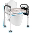 thumbnail image 1 of Raised Toilet Seat with Handles  Elevated Toilet Seat Riser for Seniors with Adjustable Height &; Toilet  Rails with Storage Bag for Elderly  Disabled Fit Any Toilet (Grey), 1 of 7