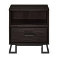 thumbnail image 2 of 20" Contemporary Metal and Wood Night Stand with One-Drawer - Charcoal, 2 of 7