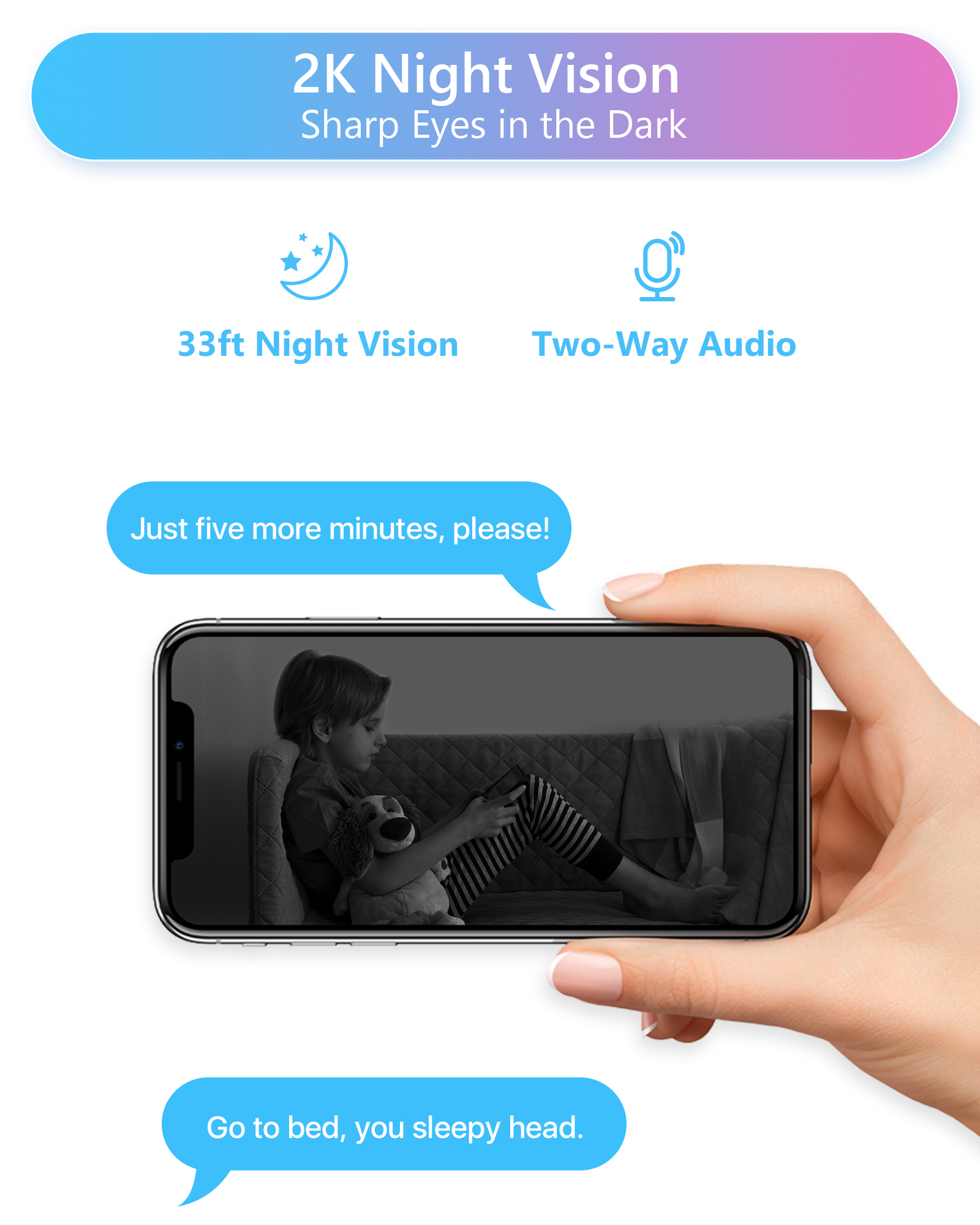 ZOSI 4MP WiFi Security Camera, 360° Pan/Tilt Indoor Monitor photo 3