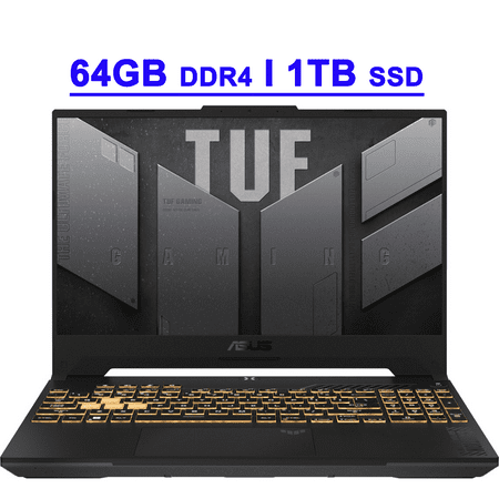 Asus TUF F15 Premium Gaming Laptop 15.6" FHD IPS 144Hz 12th Gen Intel 14-Core i7-12700H Processor 64GB DDR4 1TB SSD GeForce RTX 4060 8GB Graphic Backlit Thunderbolt4 USB-C Win11 Gray