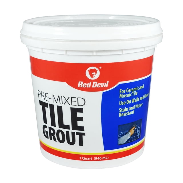 Tile Grout Red Devil 0424, premezclado, 1 litro, blanco (paquete de 1)
