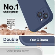 for iPhone 13 Case, Premium Silicone with [Camera Protection] [Soft Anti-Scratch Microfiber Lining] Shockproof Protective Phone Case for iPhone 13 Women Men Girls 6.1, Navy Blue