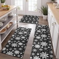 thumbnail image 2 of Black Christmas Snowflake Pattern Kitchen Rugs Sets Of 3,Kitchen Runner Rugs Non Skid Washable,Decorative Kitchen Floor Mats for Kitchen,Sink,Laundry,17"x30"+ 17"x47" + 17"x59", 2 of 6