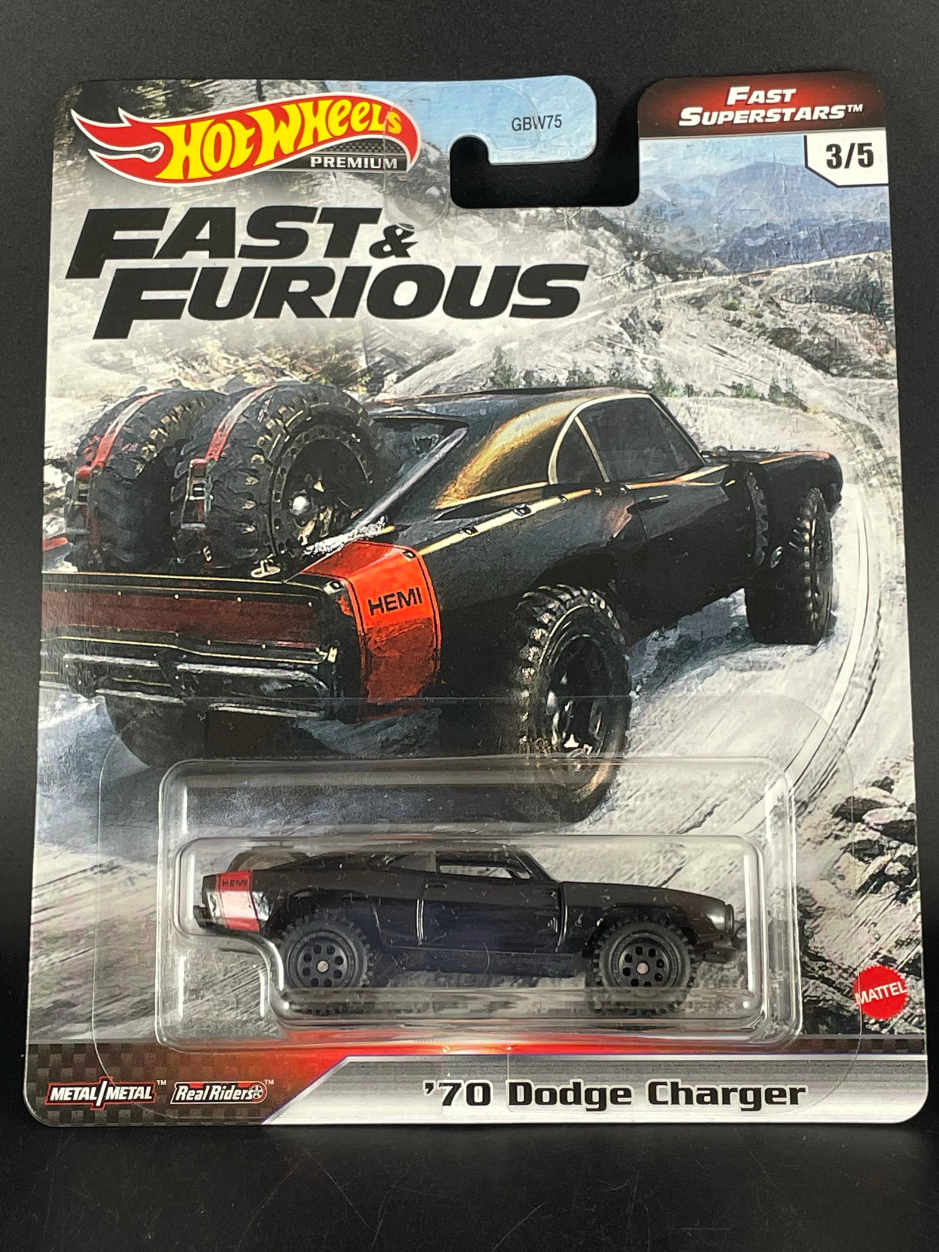 HOTWHEELS FAST & FURIOUS FULL FORCE  70 DODGE CHARGER RT  ALLOYS RUBBER TYRES 