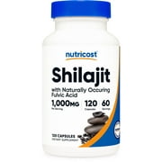 Nutricost Shilajit Capsules (120 Capsules, 60 Servings / 1,000 mg Shilajit Per Serving) | Shilajit Extract with Naturally Occuring Fulvic Acid - Gluten Free, Non-GMO, Vegan Friendly Dietary Supplement
