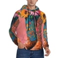 thumbnail image 2 of Fotbe Men's Hoodie with Cowboy Boots With Flowers Pattern - Kangaroo Pocket Pullover Hooded Sweatshirt, Perfect for Daily Wear, Travel, and Home-X-Large, 2 of 7