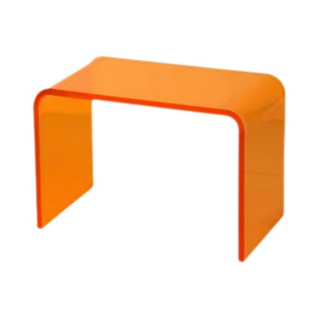 Tnarru Acrylic Step Stool, Small Stool, Antiskid Household Footstool, Shower Bench for Bedside Room Porch Bathroom , Orange