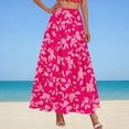 thumbnail image 2 of ZToonmas Women's Floral Print Elastic Waist A-Line Maxi Skirt High Waist Flowy Long Skirt with Pockets for Summer Casual Wear, 2 of 5