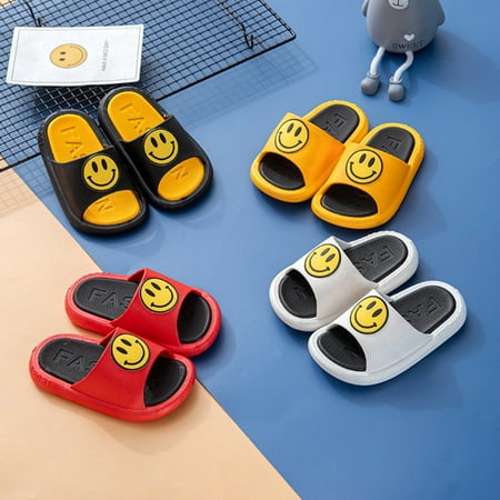 

Lankey Summer Sandals Women Smiley Face Slippers Summer House Slippers for Women Slip-On Slipper for Girls Boys Anti-Slip Indoor & Outdoor Shower Shoes Happy Face Slippers