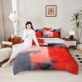 thumbnail image 6 of Manfei Chic Abstract Watercoor Bedding Comforter Set, Red Oil Printing Twin Comforter Sets, Vintage Mid Century Reversible Bedding Set, Luxury Bedroom Decor, 2 Pieces, 6 of 9