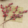 thumbnail image 2 of 10 Pcs Pics de Baies Rouges, Tiges de Baies Rouges Givrées, Tiges de Baies Artificielles de Noël pour Bricolage Décoration de Guirlande de Vacances, Branches de Baies Rouges Artificielles pour Remplissage de Vase d'Arbre de Noël, 2 of 3