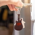 thumbnail image 1 of FENGGUIQU Compact Brown PU Guitar Pick Organizer Portable Storage Holder with Keychain Pendant, 1 of 6