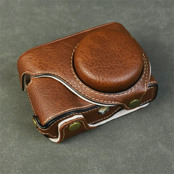 MIKIMOTO ブラウンレザーケース GadgetCom Replacement Camera Case Compatible with Panasonic Lumix