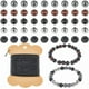 thumbnail image 1 of Kit para hacer pulseras negras con 250 cuentas de piedra natural de 8 mm, redondas, de hematita, lava y ojo de tigre., 1 of 5