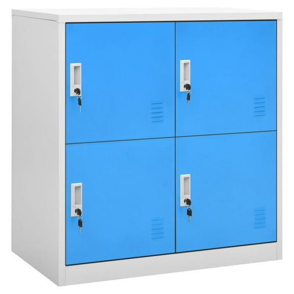 vidaXL Locker Cabinet Light Gray and Blue 35.4"x17.7"x36.4" Steel, 336433