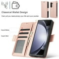 thumbnail image 5 of Wallet Case for Samsung Galaxy Z Fold 4 with [RFID Blocking] Card Holder Kickstand with Lanyard,Magnetic Clasp PU Flip Leather Shockproof Full-body Phone Case for Samsung Galaxy Z Fold 4,Rosegold, 5 of 9