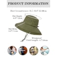 thumbnail image 4 of HonorHut Sun Protection Wide Brim Bucket Hat for Women,Green,Lightweight Packable Water Resistant with Detachable Neck Flap for Fishing Hiking Camping, 4 of 7