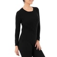thumbnail image 4 of Camiseta térmica con cuello redondo Fruit of the Loom para mujer, color negro, talla L, 4 of 4