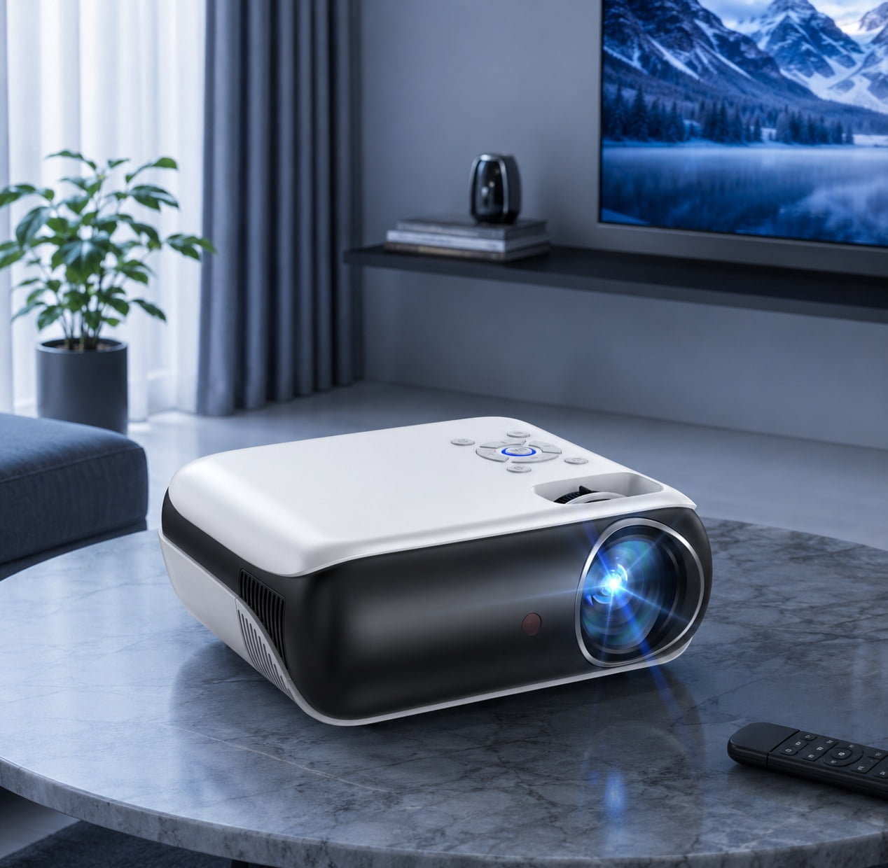 Groview Native 1080P Projector, Supported 4K Movie Projector with WiFi & Bluetooth, Electric Focus & Auto Keystone, 350 ANSI Full HD Outdoor Projector Compatible with HDMI/USB/AV