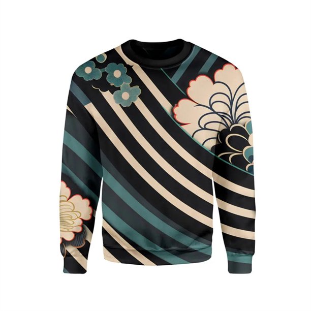 Sudadera con capucha con estampado 3D de onda de mar de estilo japonés para hombres y niños, sudadera informal Harajuku Y2k, jersey con cuello redondo, sudaderas con capucha, ropa para hombre