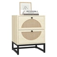 thumbnail image 6 of Spaco Modern End Table with 2 Drawers, Rustic Wood Bedside Table for Indoor as Bedroom, Brown, 6 of 9