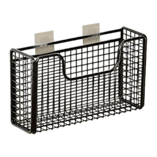 Organizador de puertas de armario de cocina, cestas colgantes para puertas de armario, acero al carbono estable Negro S