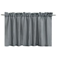 thumbnail image 1 of Studyset 25CM Waffle Textured Curtain Valance Weave Tailored Valance with Water Resistant Fabric Pure Color Rod Pocket (Grey), 1 of 7