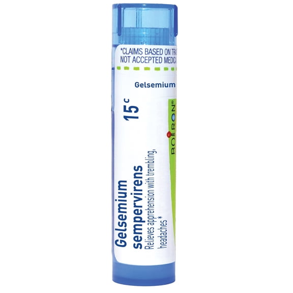 Boiron Gelsemium Sempervirens 15C, Homeopathic Medicine for Apprehension With Trembling, Headaches, 80 Pellets