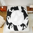 thumbnail image 5 of Manfei Black White Ghost Queen Sheet Sets, Happy Halloween Flat Sheet, Gothic Cartoon Theme Queen Fitted Sheet, Breathable Home Decor, 4pcs, 5 of 7