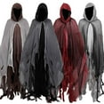 thumbnail image 3 of Hooded Cloak Men Women Unisex Cloak with Hood Adult Halloween Cloak Vampire Witch Cape Cosplay Costume, 5ft Length, 3 of 6