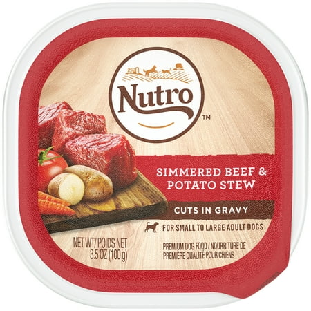 (12 pack) (12 Pack) NUTRO Wet Dog Food Cuts in Gravy Simmered Beef & Potato Stew, 3.5 oz. Tray