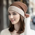 thumbnail image 5 of Fall & Winter Chic: Color-Block Knit Ear Warmer Beanie for Women - Cozy Turban-Style Pull-On Hat, 5 of 5