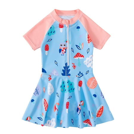 

Teen Kids Girl s Swimsuit One Piece Kids Print Swimsuits Shorts Sleeves Girl Sun Cute Swimsuit Swimwear Outfits