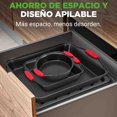 thumbnail image 3 of moldes para hornear juego de 8 piezas - revestimiento antiadherente gris oscuro, acero al carbono con asas de silicona roja, 3 of 8