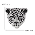 thumbnail image 2 of Unisex Leopards Shaped Brooches Rhinestone Leopard Pin Animal Lapel Pins Office Party Friend Accessories For Women (Silver), 2 of 7