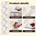 thumbnail image 5 of Peel and Stick Wallpaper Botanical Leaf Pastel Blue Pink Green Foliage Wall Mural 23.6in x 9.8ft Self Adhesive Removable Wall Paper Renter Friendly Wallpaper for Girls Women Bedroom Livingroom, 5 of 8