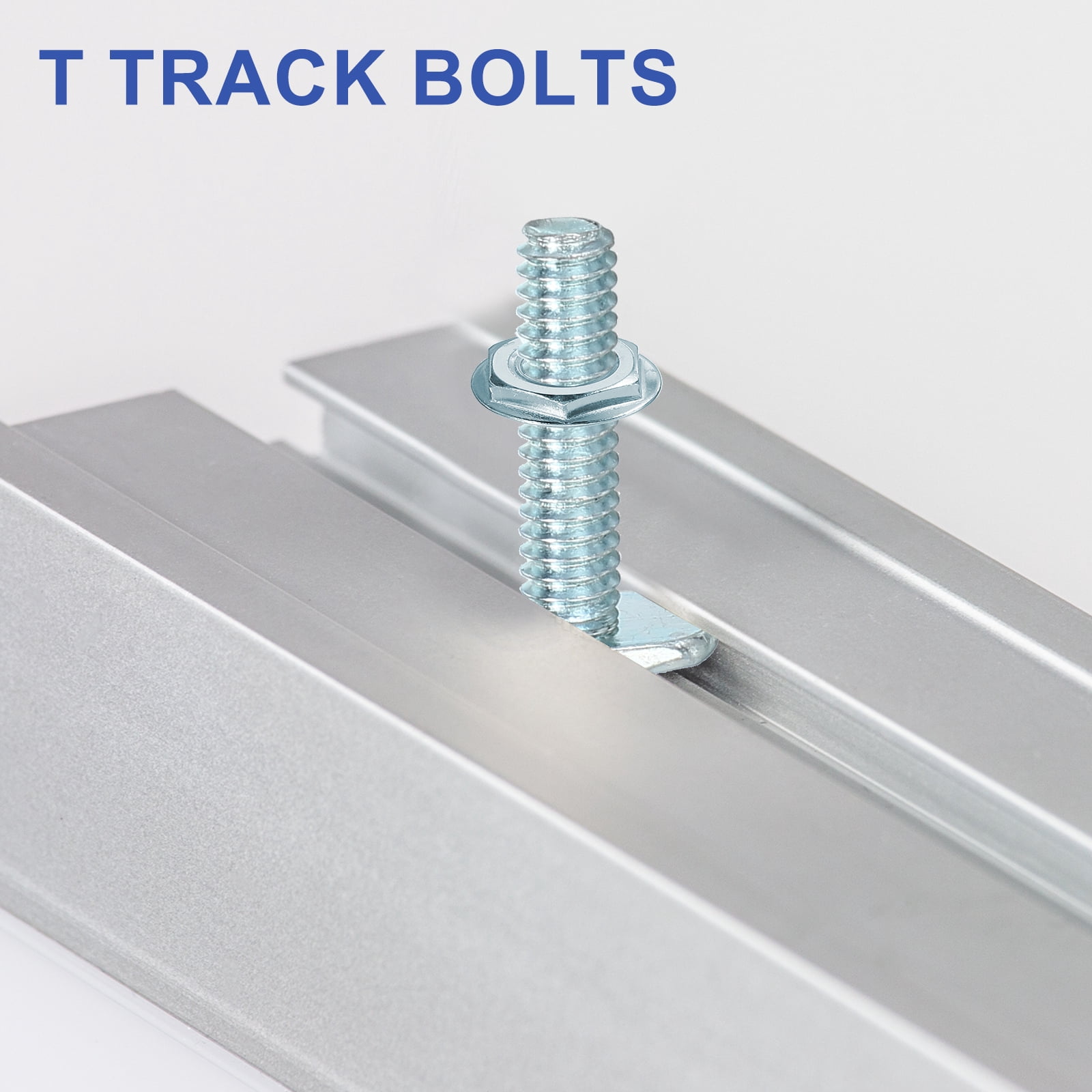 T Track Bolts, T-Slot Bolts Kayak Rail Bolt Accessories for Universal t Track Woodworking Jigs and Fixtures 40 1/4"-20x1-3/4"