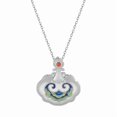 thumbnail image 1 of Jade Pendant Vintage Auspicious Clouds Ladies Bone Chain Pendant, 1 of 5
