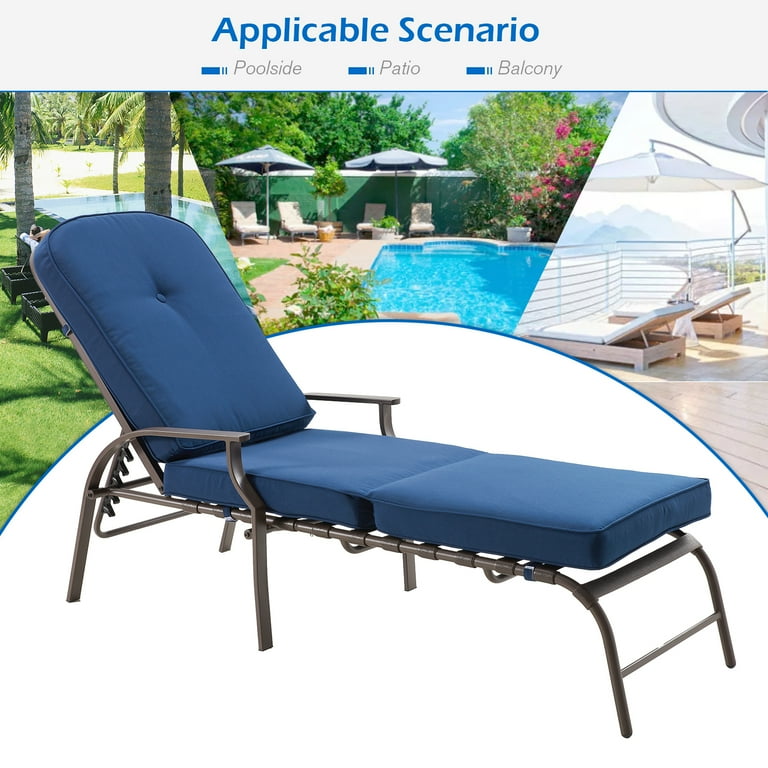Navy blue outdoor lounge chairs outlet