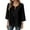 r-695Black145, variant on Soft Women T-Shirts Solid Color Three Quarter Sleeve V-Neck Lace Casual Loose Bohemian Top True Classic Tees Women,Rd2